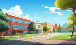 教学楼的漫画,校园生活剪影